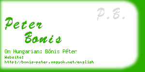 peter bonis business card